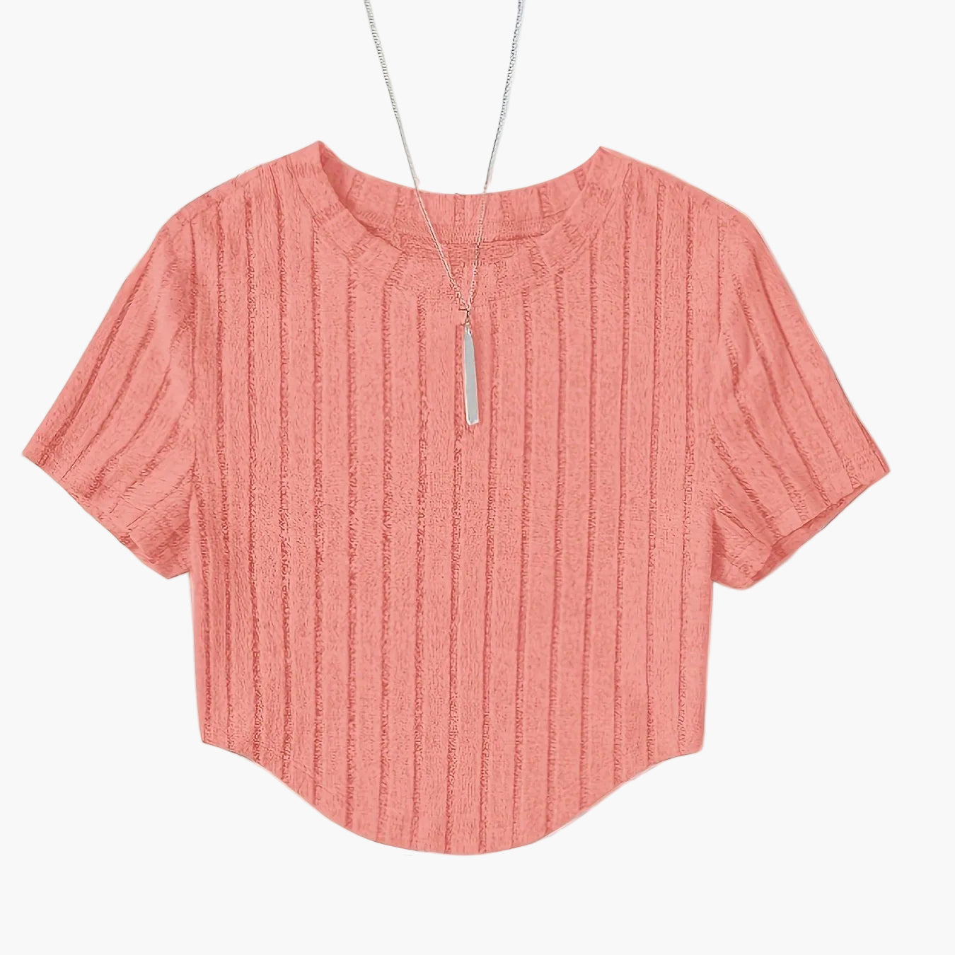 T-shirt damski w stylu casual z krótkim rękawem i okrągłym dekoltem – idealny na lato i czas wolny