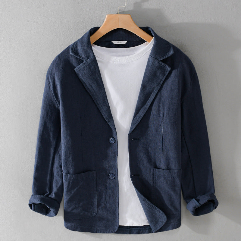 James – Veste de Costume Décontractée à Manches Courtes Rayées