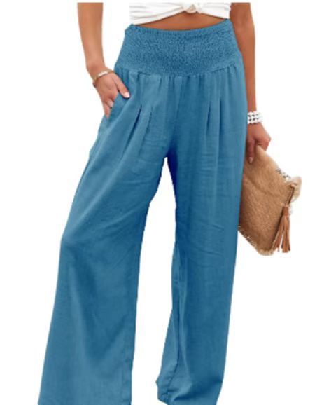 Faith – Pantalon large en coton et lin