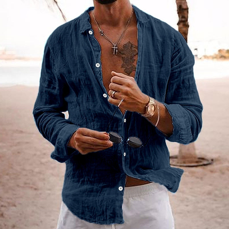 Benjamin – Chemise Décontractée en Coton et Lin