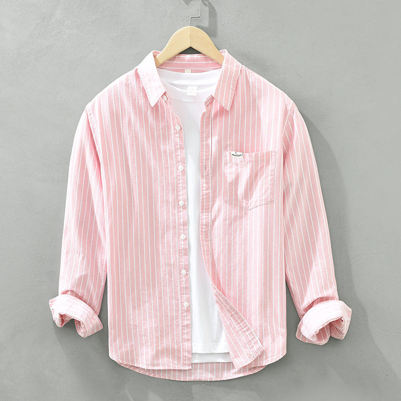 Edward – Chemise Oxford à Rayures en Coton pour Homme
