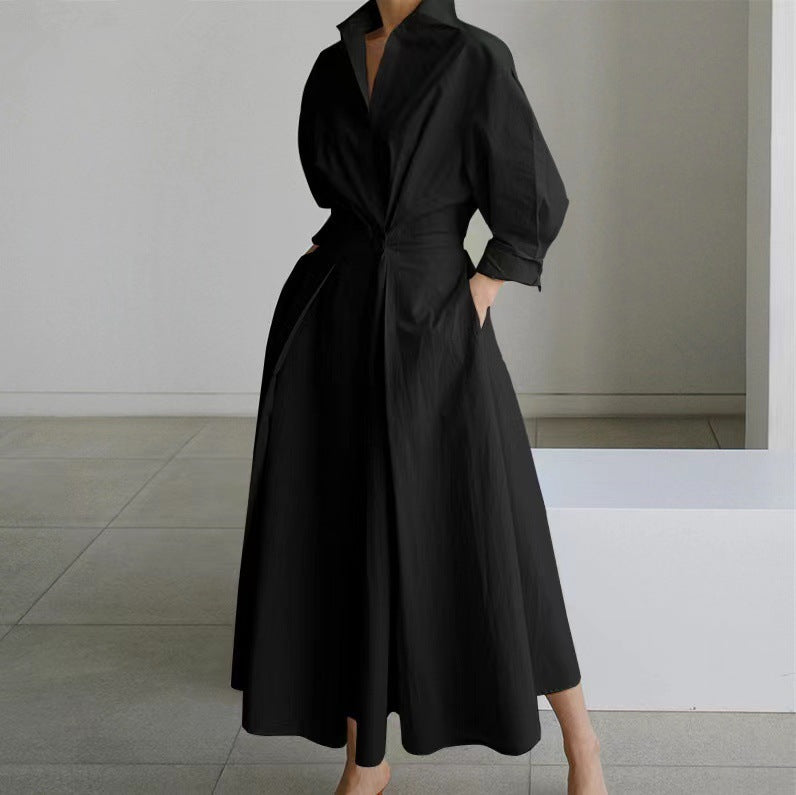 Grace – Robe à manches longues avec taille élastique