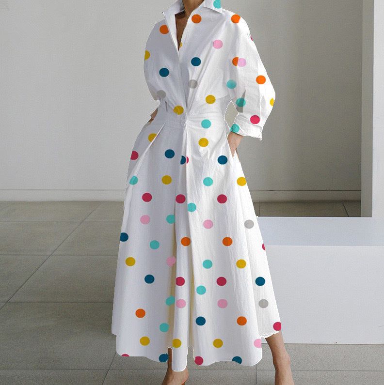 Grace – Robe à manches longues avec taille élastique