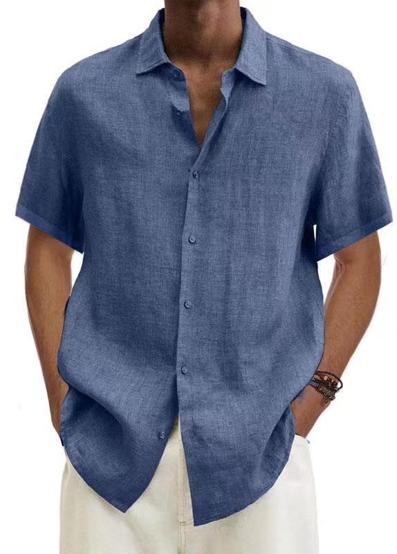 Chemise Décontractée Homme Style Japonais Manches Courtes Été