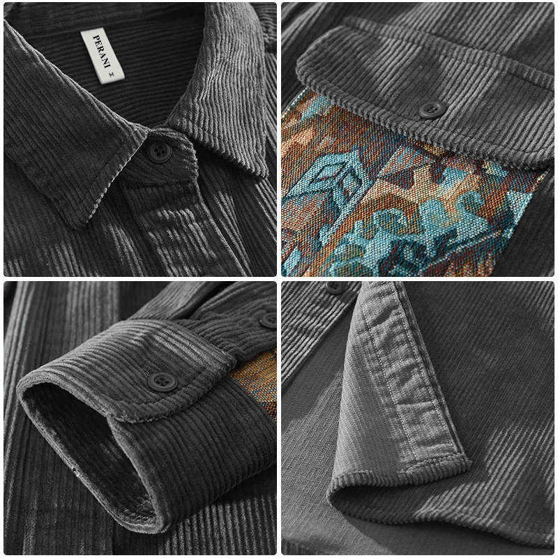 Chemise à côtes style décontracté pour homme – Mode urbaine et élégante