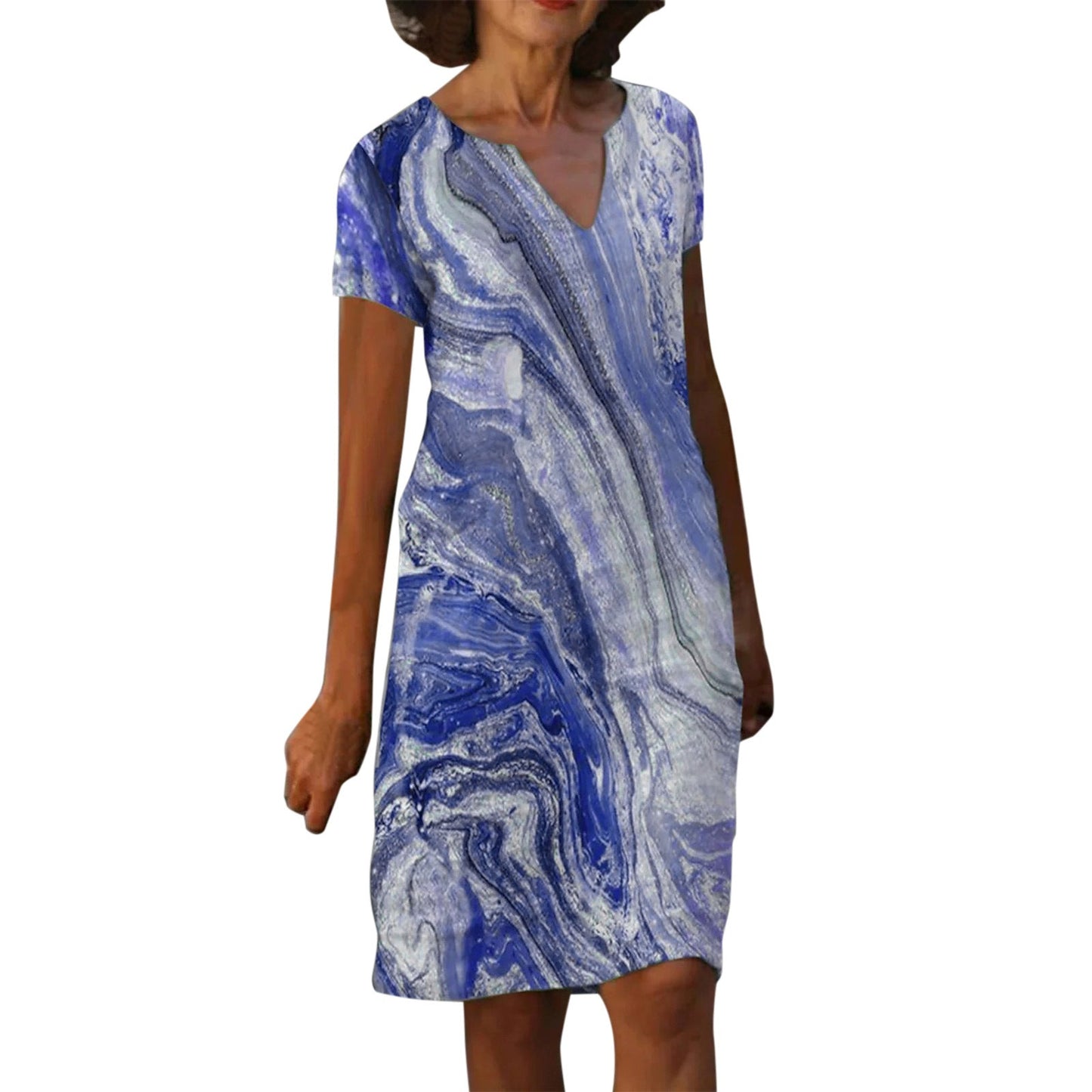 Pamela – Robe Ample à Imprimé Lin et Coton