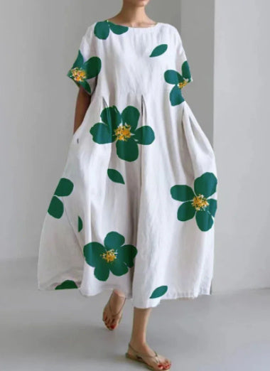 Sue – Robe de Mode Décontractée avec Impression 3D en Tissu Coton