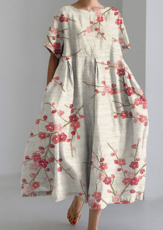 Sue – Robe de Mode Décontractée avec Impression 3D en Tissu Coton