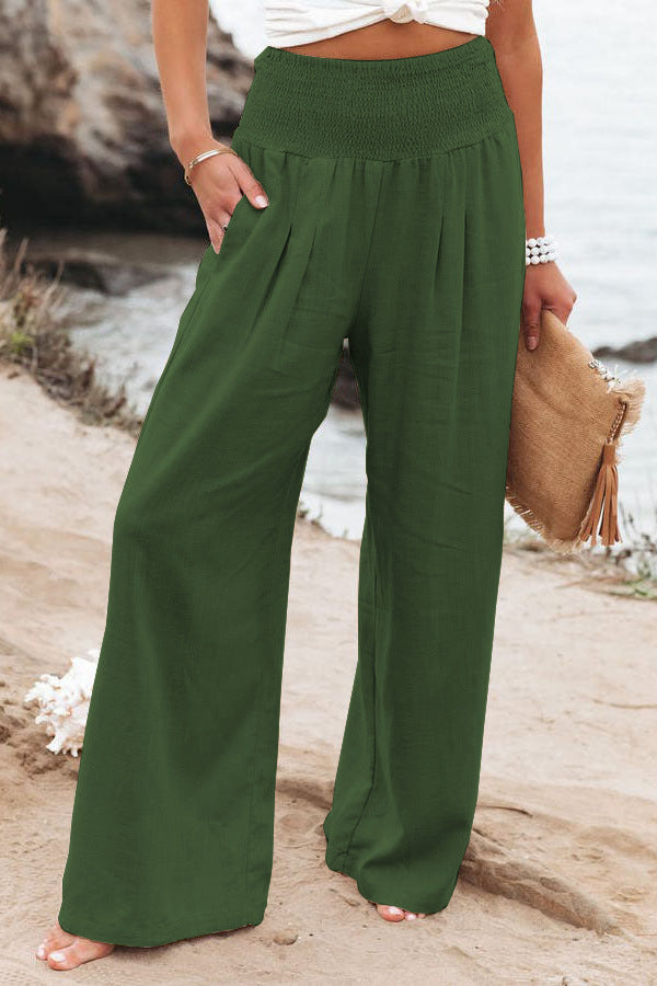 Faith – Pantalon large en coton et lin