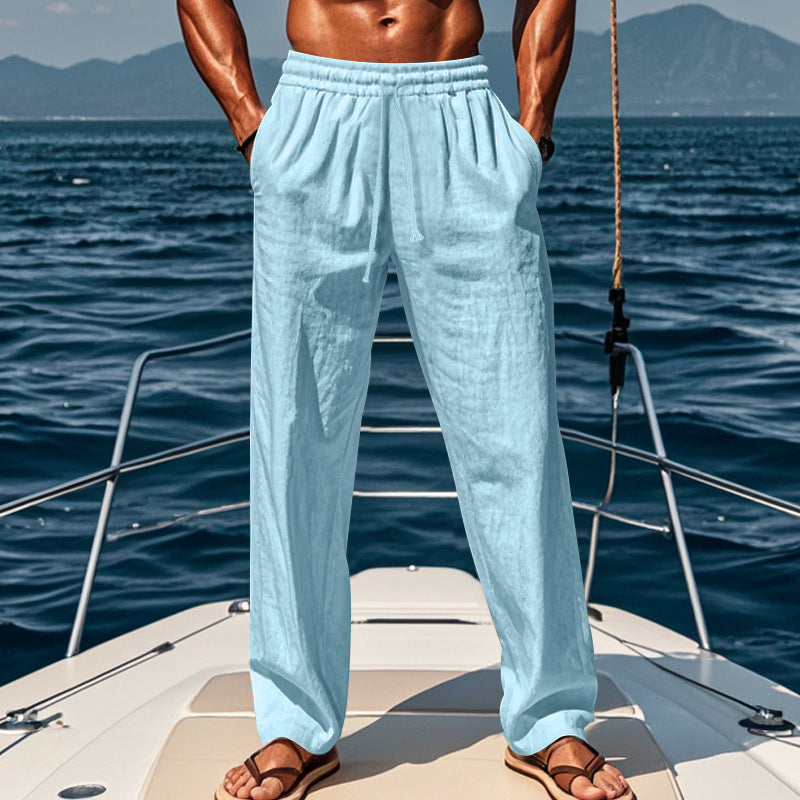 Gerald – Pantalons de sport décontractés en coton et lin respirants