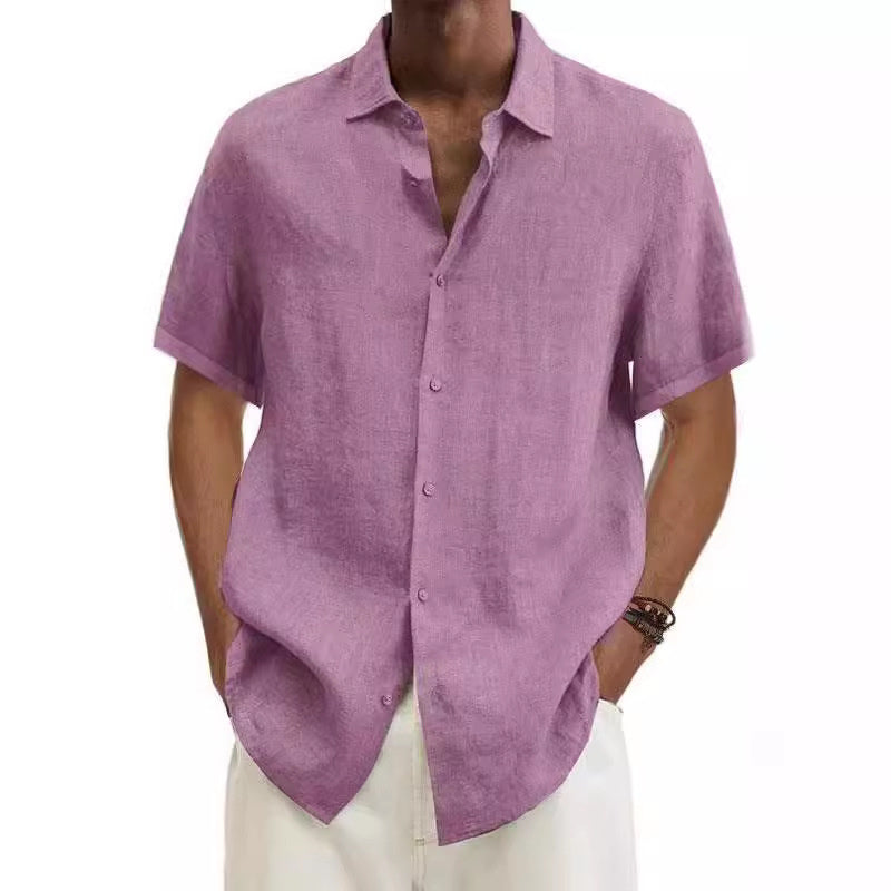 Chemise Décontractée Homme Style Japonais Manches Courtes Été