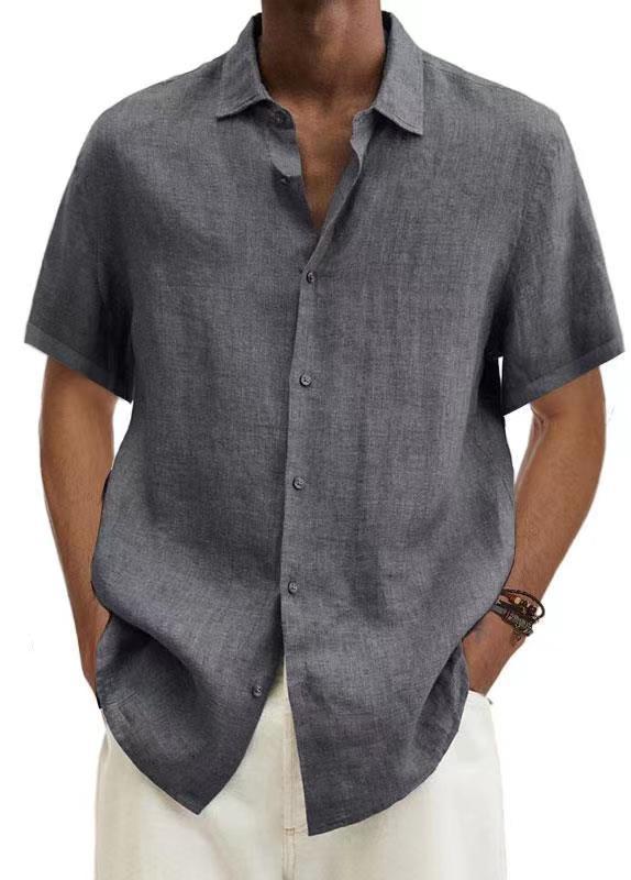 Chemise Décontractée Homme Style Japonais Manches Courtes Été