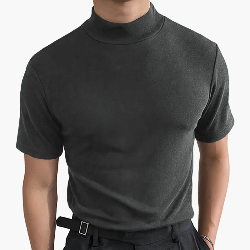 Modieus T-shirt met opstaande kraag voor heren – Moderne en aansluitende stijl, ideaal voor een stedelijke of nette uitstraling