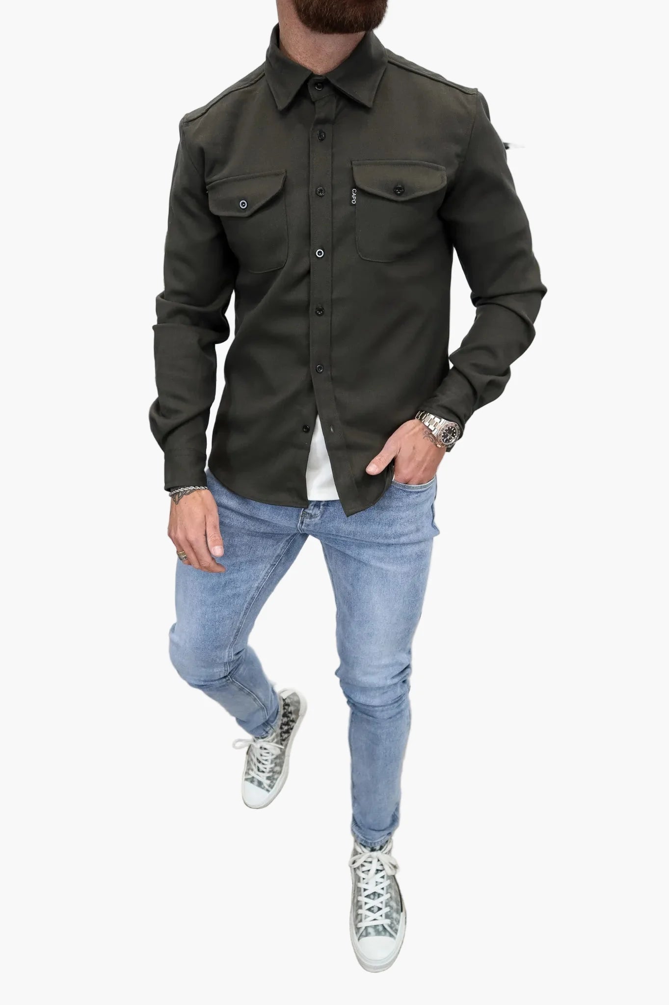 Surchemise décontractée urbaine homme, style moderne polyvalent