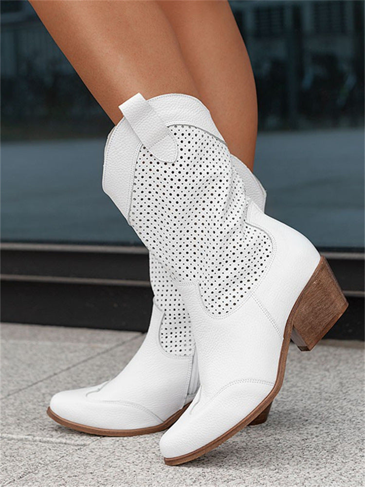 Amanda – Bottes pour femmes à talons moyens en daim brûlé