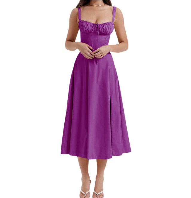 Rachael – Robe Longue Ajustée avec Dos Nu