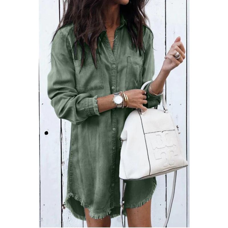 Emma – Robe Chemise en Denim