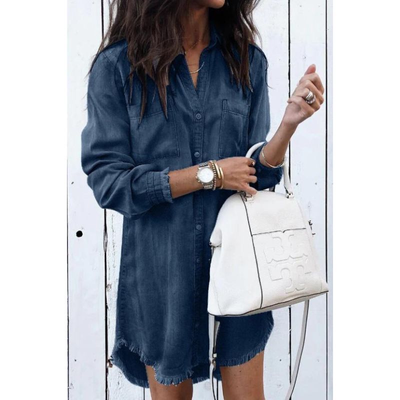 Emma – Robe Chemise en Denim