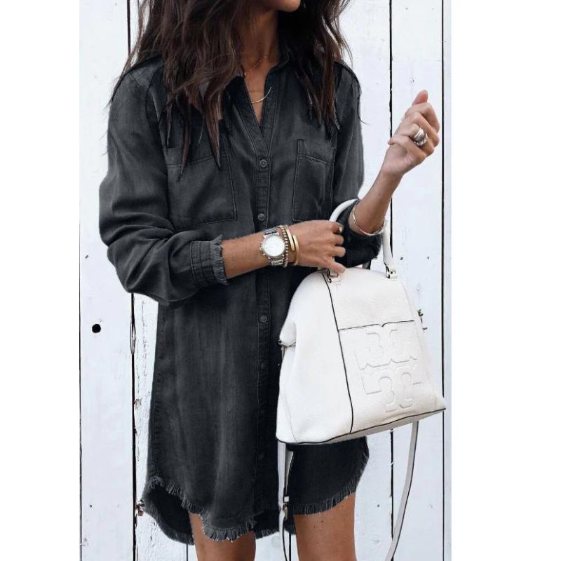 Emma – Robe Chemise en Denim