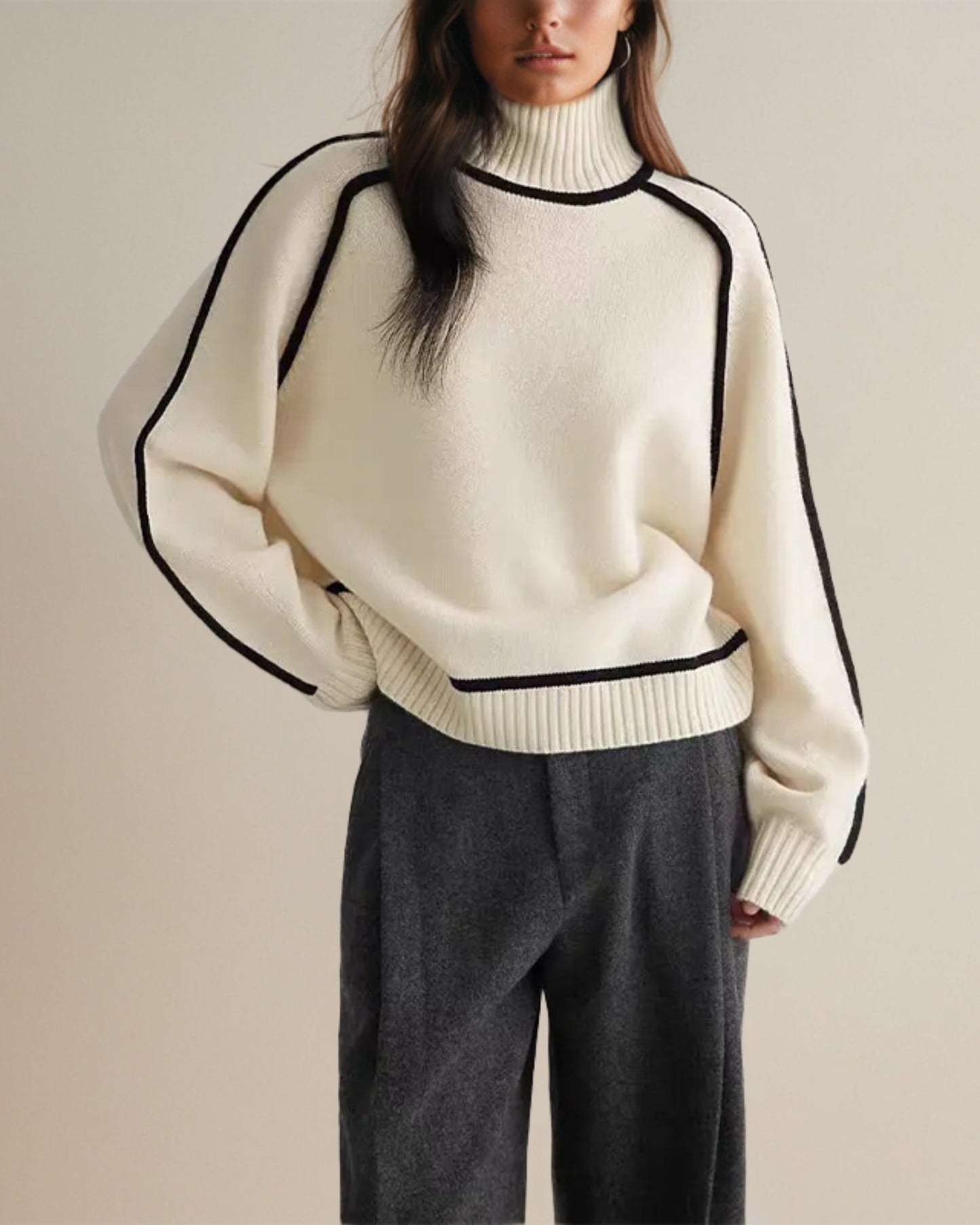 Pull à col roulé style décontracté pour femme – Élégant et polyvalent pour l’automne et l’hiver