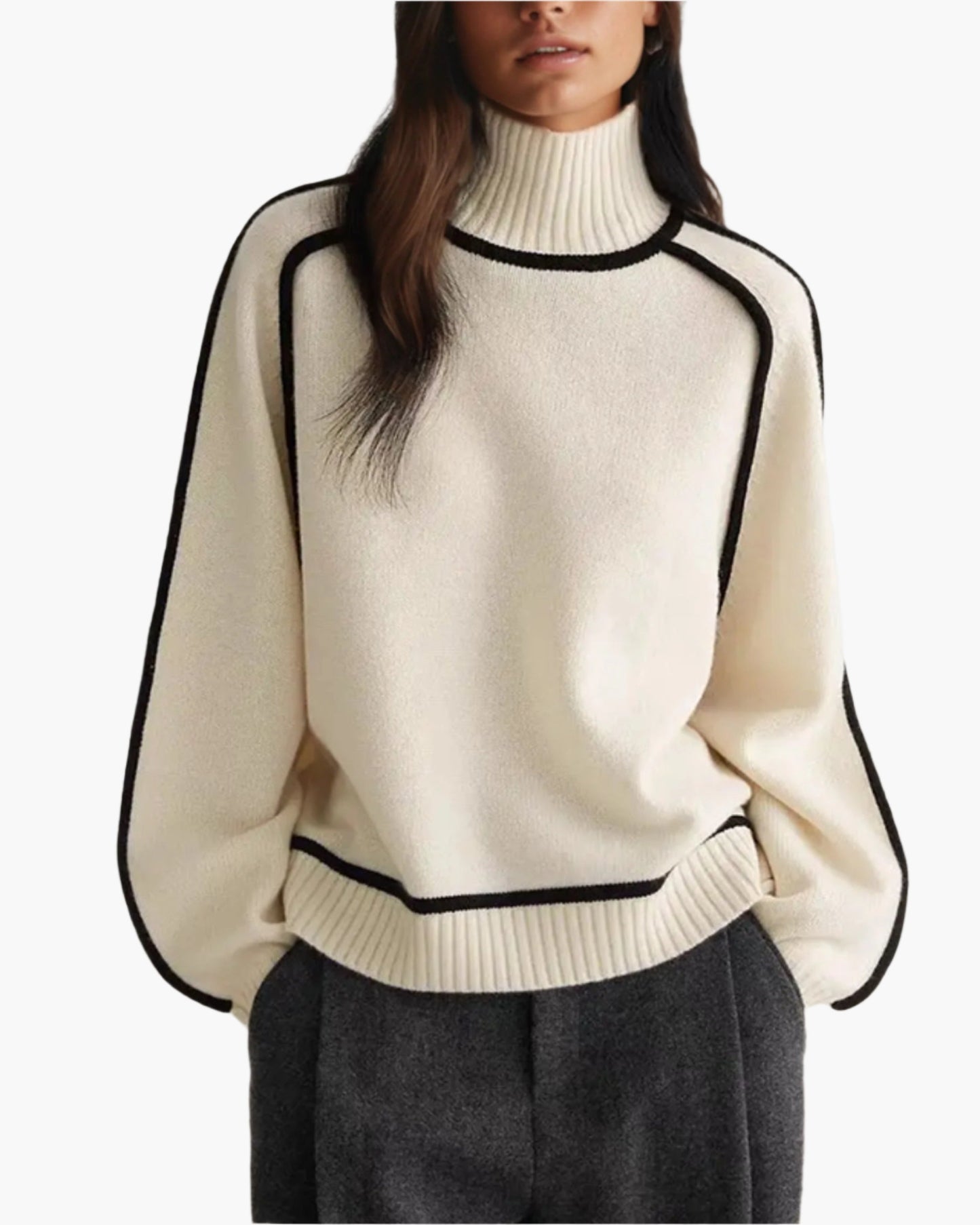 Pull à col roulé style décontracté pour femme – Élégant et polyvalent pour l’automne et l’hiver