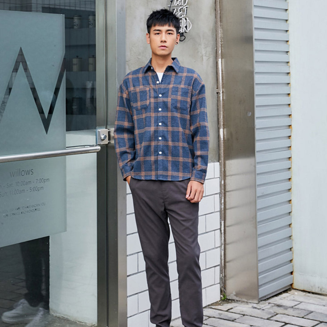 Chemise à carreaux décontractée pour homme – Style classique et polyvalent