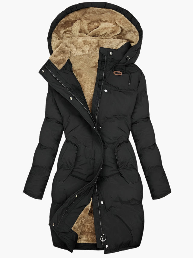 Manteau d'Hiver Long à Capuche Femme Style Urbain Chic et Confortable
