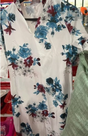 Jennifer – Robe Longue à Manches Moyennes Imprimée