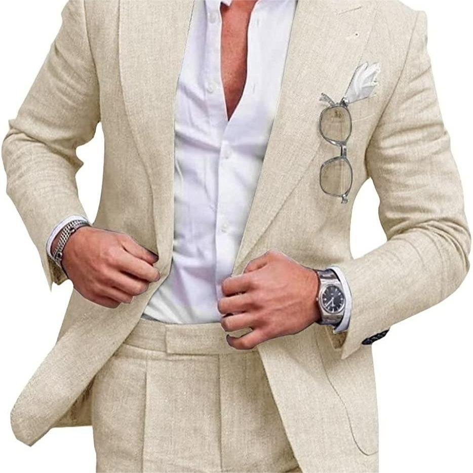 Joshua – Costume Deux Pièces Uni à Bouton Unique