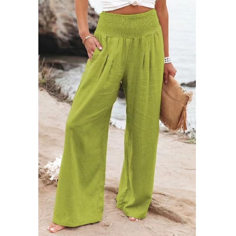 Faith – Pantalon large en coton et lin