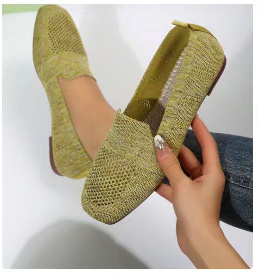 Juliet – Chaussures à Talon Plat Tissées Volantes pour Femmes