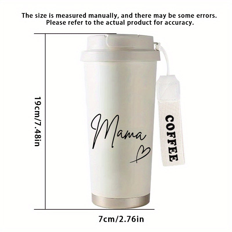 Gourde isotherme élégante pour femme – Motif Mama, idéale pour café ou thé, usage quotidien et déplacements