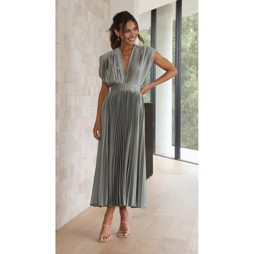 Ruth – Robe Plissée Décontractée Sans Manches avec Zip