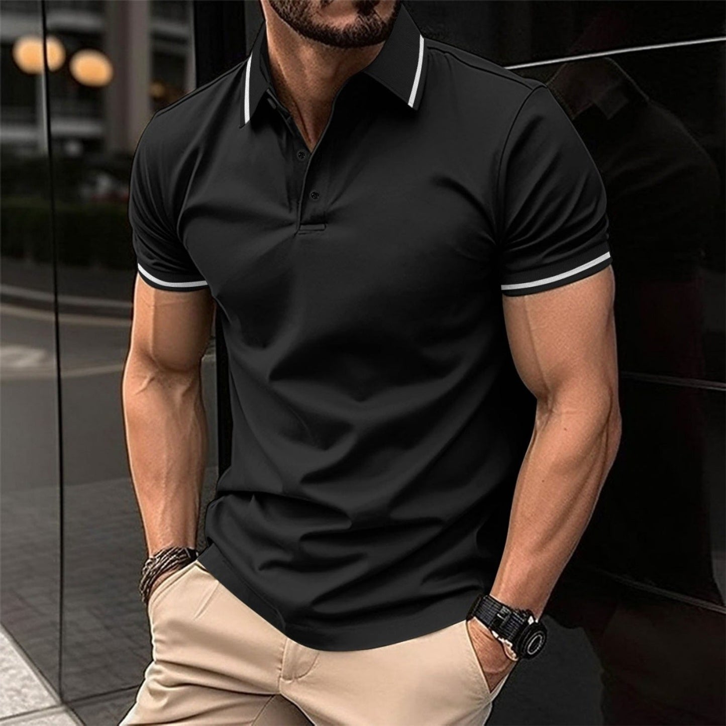 Lewis – Polo à Manches Courtes et Col Classique pour Hommes