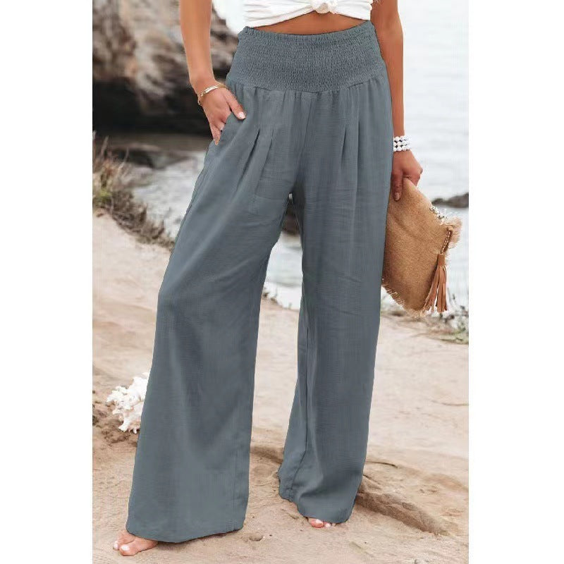 Faith – Pantalon large en coton et lin