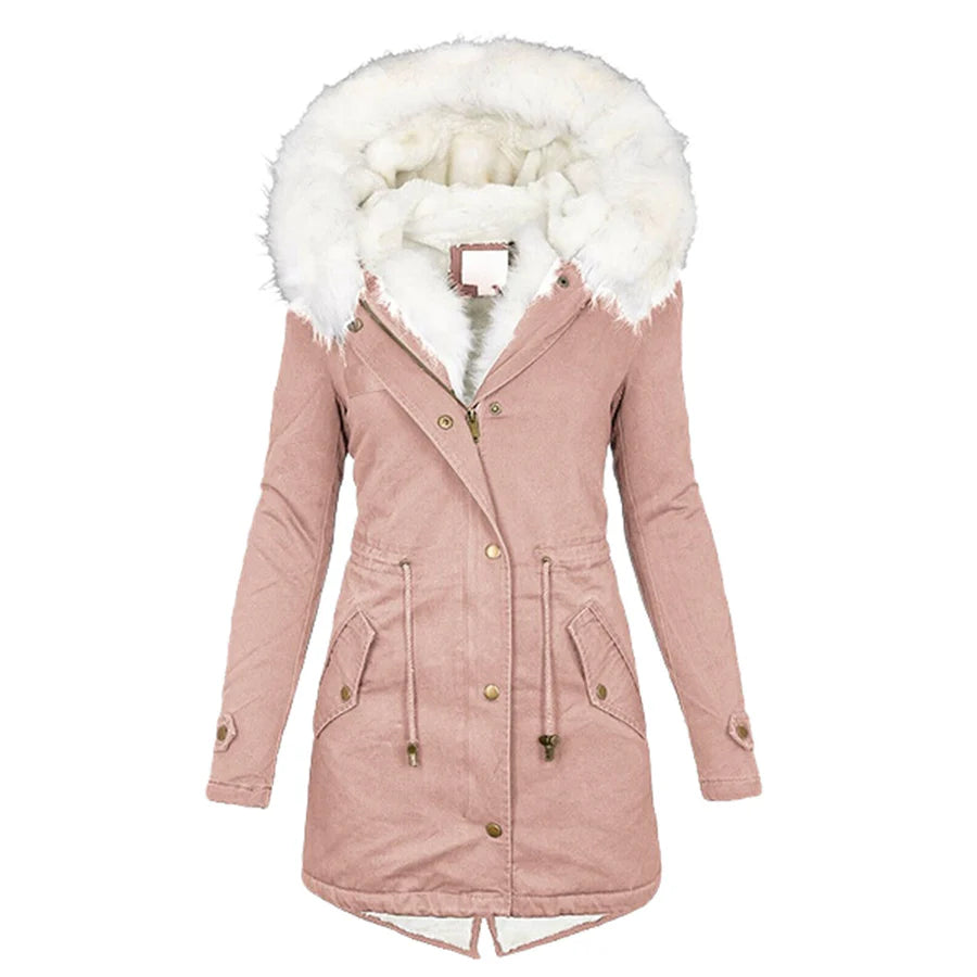 Majken - Veste d'Hiver avec Doublure en Fourrure