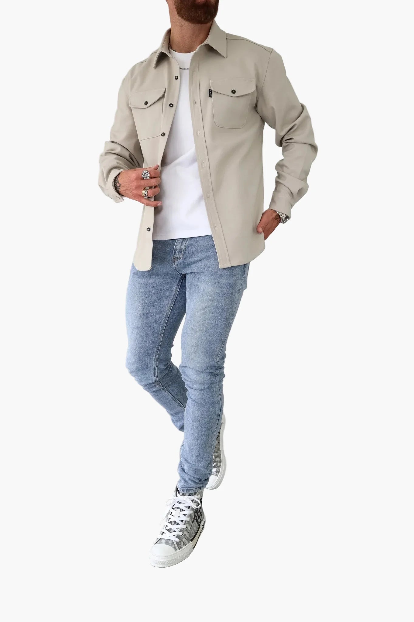 Surchemise décontractée urbaine homme, style moderne polyvalent