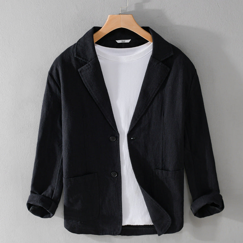 James – Veste de Costume Décontractée à Manches Courtes Rayées