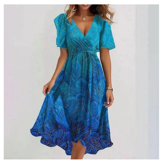 Juliet – Robe Élégante en Chiffon à Manches Courtes