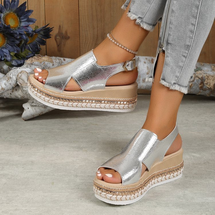 Christine – Sandales à Talons Compensés avec Boucle