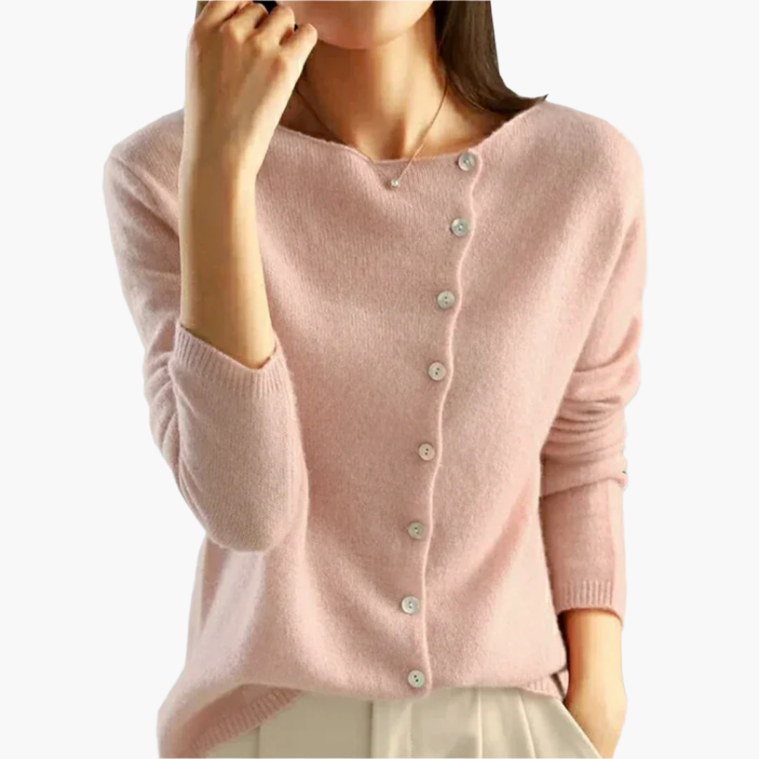 Cardigan femme élégant à fermeture décalée pour un look chic et confortable