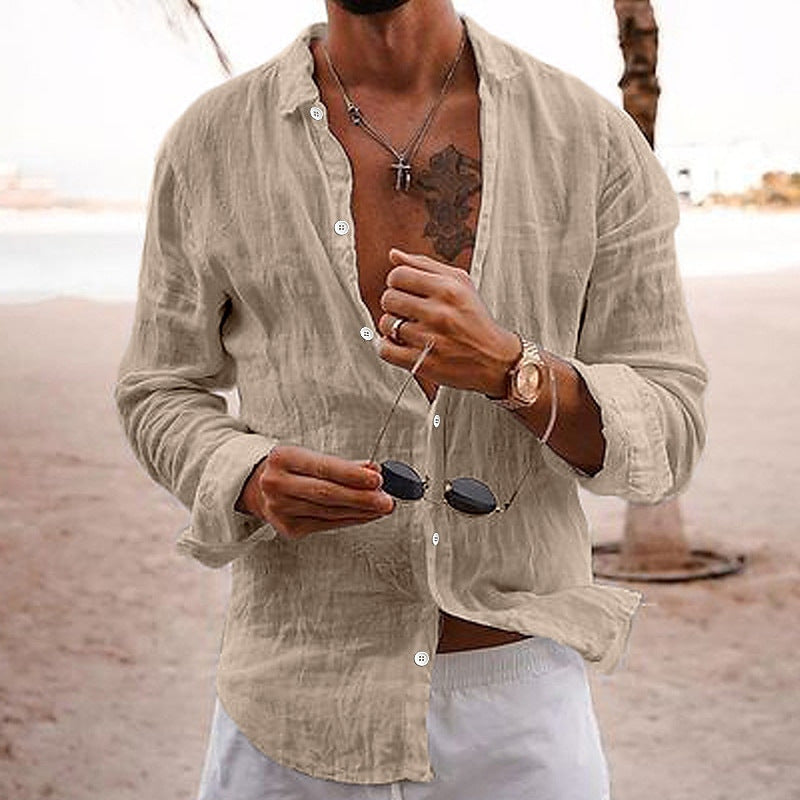 Benjamin – Chemise Décontractée en Coton et Lin