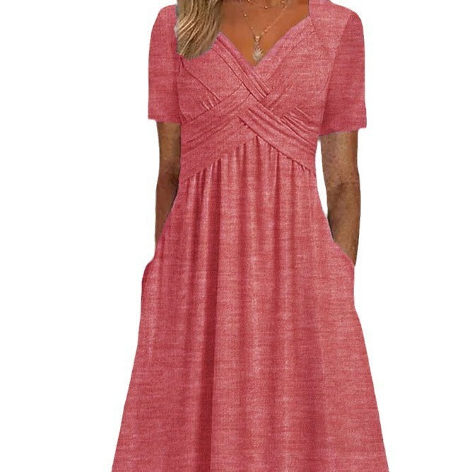Francesca – Robe Évasée à Manches Courtes