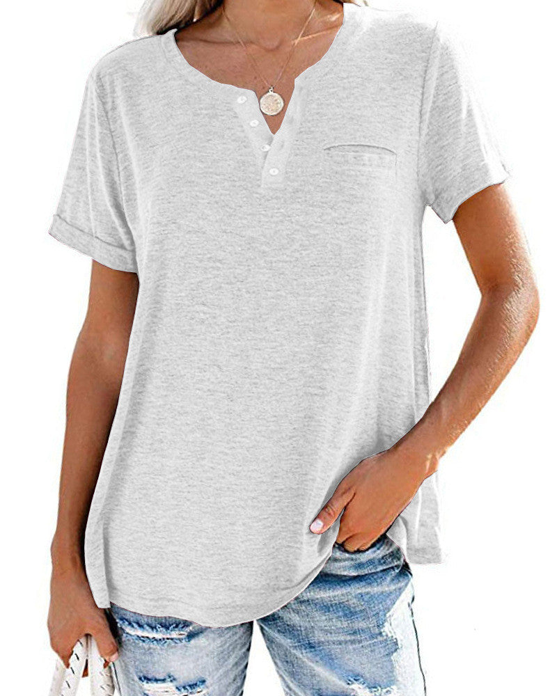Nicole – T-shirt ample à manches courtes et col en V