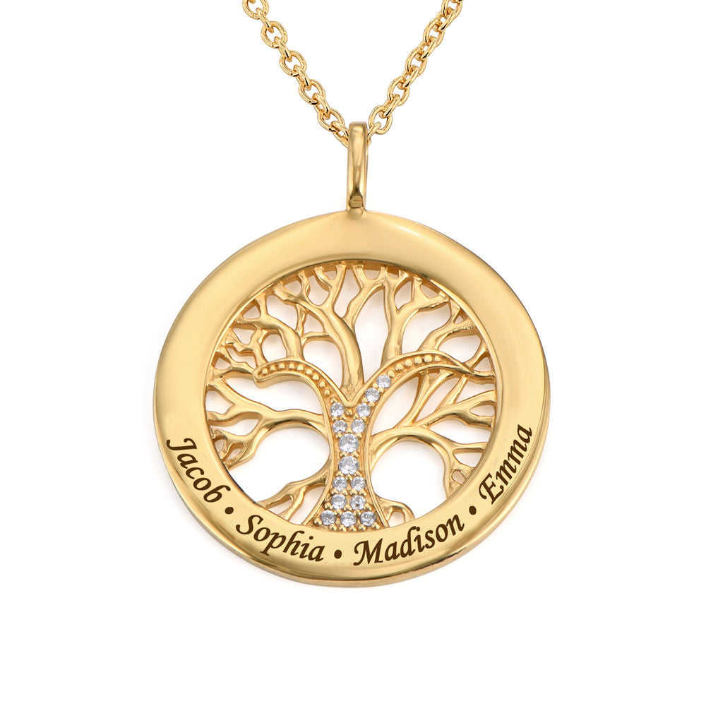 Barbara – Collier Arbre Généalogique avec Gravure et Zircon