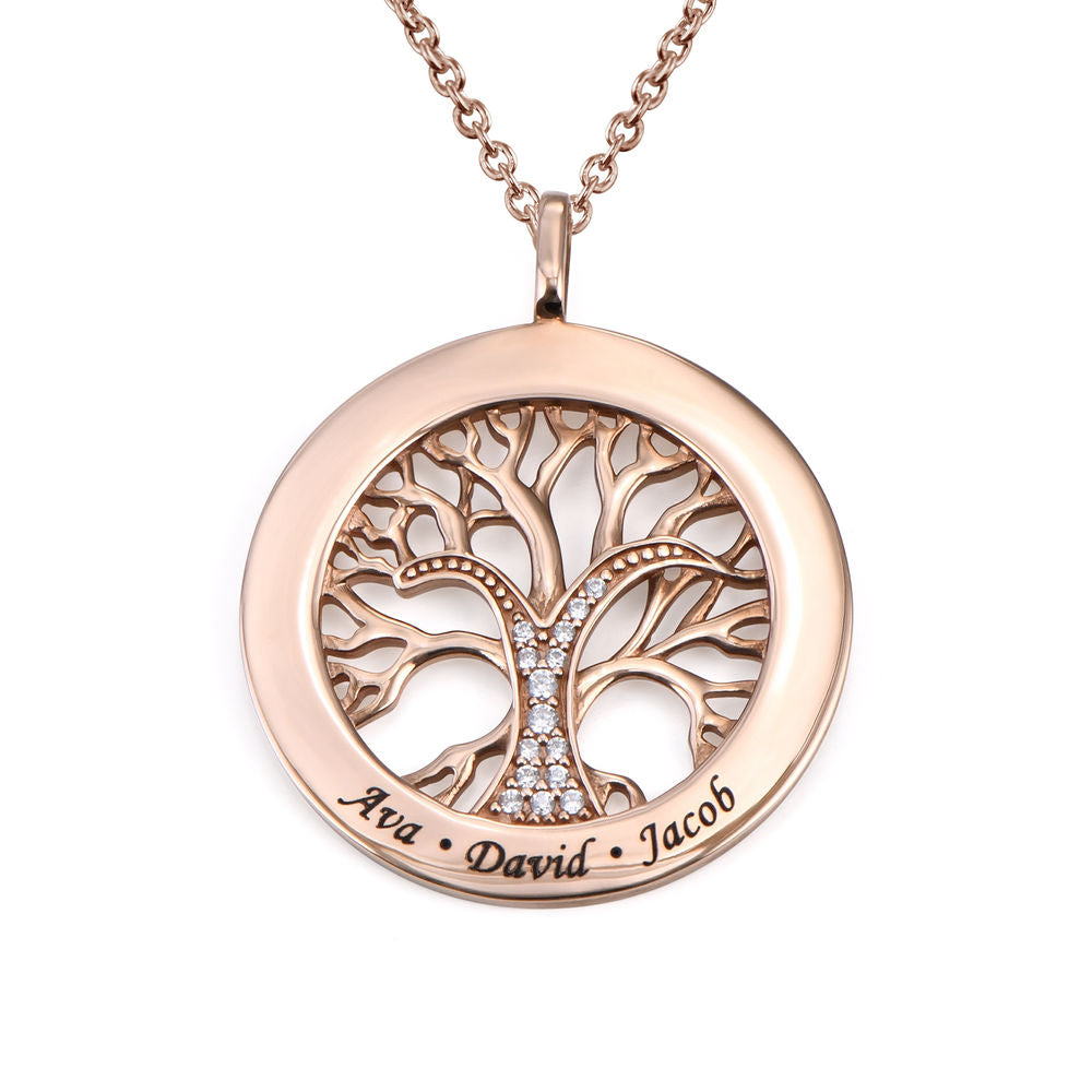 Barbara – Collier Arbre Généalogique avec Gravure et Zircon