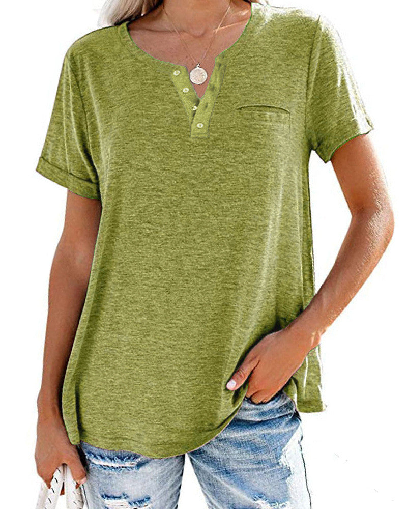 Nicole – T-shirt ample à manches courtes et col en V