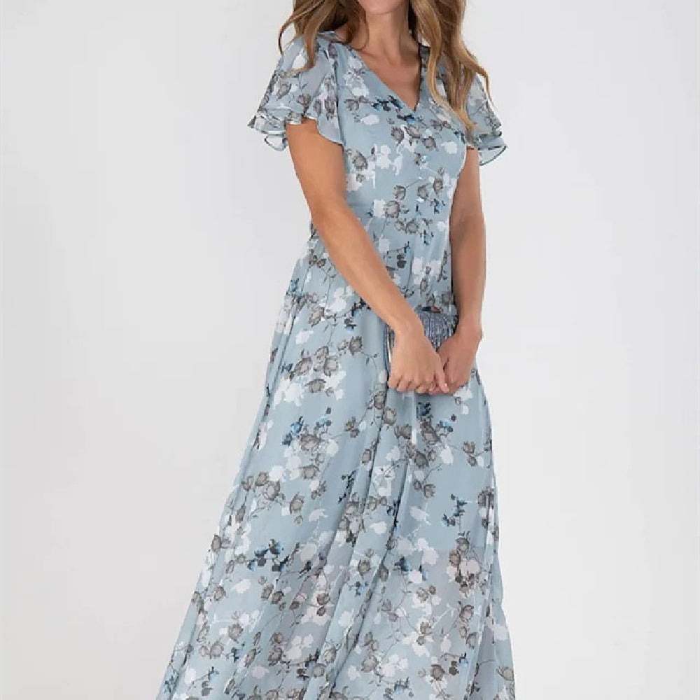 Esme – Robe Imprimée avec Taille Cintrée