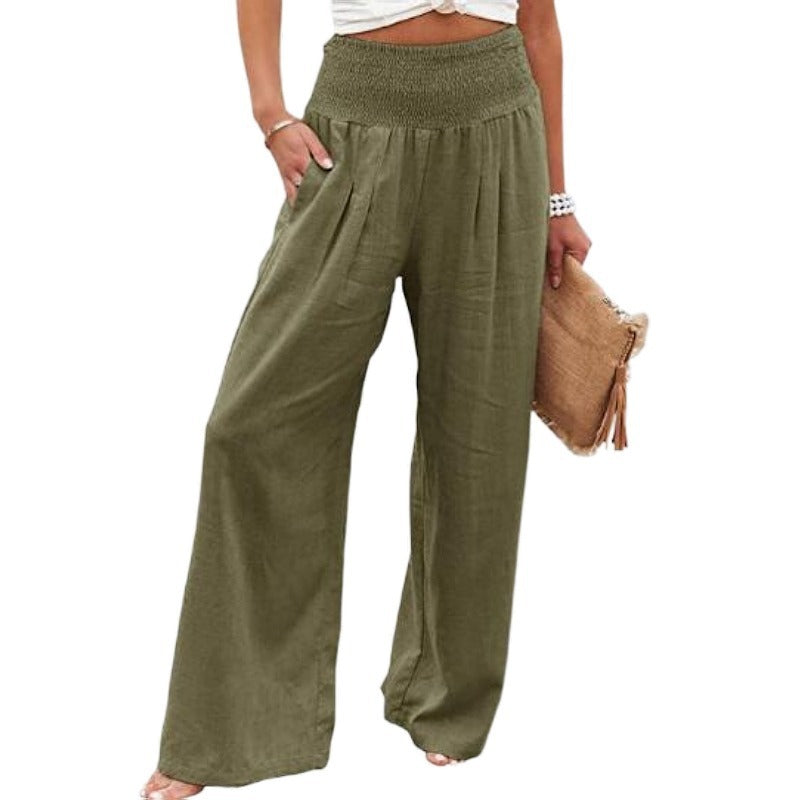 Faith – Pantalon large en coton et lin