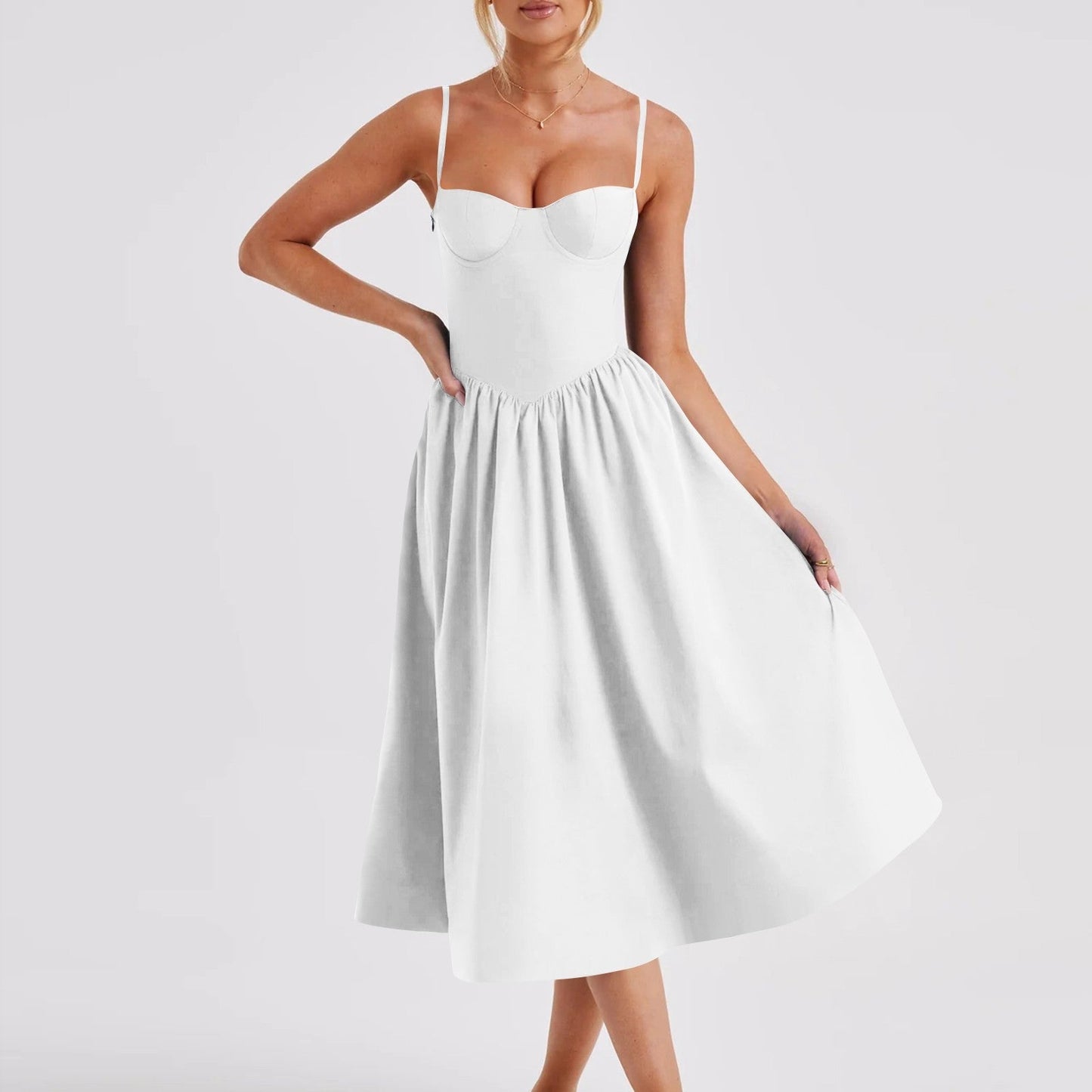 Stephanie – Robe Longue Rétro Style Cour